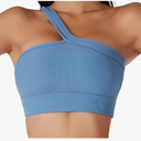 Rib Tops Gym One Shoulder Bra One Strap Bra One Shoulder Workout Top Athletic Tops for Women Seamless Lonng Crop Tank L