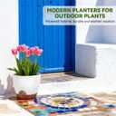 8/9/10 Inch Large Self Watering Pots, Plastic Flower Pots with Multi Mesh Drainage Holes and Water Level Indicator & Deep Reservoir for Indoor Outdoor Garden Plants and Flowers (White)