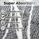 Tititex Luxury Grey White Line Bathroom Rug, 16x24 inch Classic Extra Soft and Absorbent Microfiber Bath Rugs, Non-Slip Plush Shaggy Bath Carpet, Bath Mats for Floor, Tub and Shower