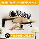 10 Inch Heavy Duty Wall Mounted Closet Shelf Brackets Supports 400lbs, for Closet/Garage/Outdoor 4 pcs (Missing 1 Pc)