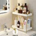 2-Tier Bathroom Counter Organizer, Wood Countertop Organizer for Bathroom Decor, Bathroom Organizers and Storage, Skincare Organizers for Vanity , Counter Storage Shelf for Bedroom Kitchen Office, Medium