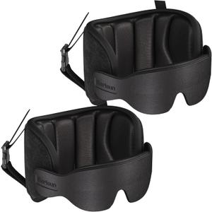 Travel Pillows for Airplanes, 2 Pack Airplane Pillows for Long Flight with Sleep Eye Mask, Plane Head Strap for Road Trip, 360 Support for Sleeping, Stop Bobblehead Travel Essentials, Black