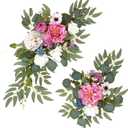 Wedding Arch Decorations 2 Pack - Reusable Artificial Hanging Flowers Floral Swag Greenery Garland for Wedding Welcome Sign Backdrop Bridal Ceremony Reception Backdrop, Baby Shower