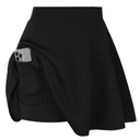 Hanna Nikole Women Plus Size Casual Mini Skater Skirt Elastic Lining High Waist Basic Flared Skorts Pleated with Pocket, M