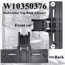Funmit W10350376 Dishwasher Top Rack Adjuster Part Repair Kit (10pcs) with Upgraded W10195840 & W10195839 & W10250160 & W10508950 Upper Parts Replacement for Whirlpool Kenmore Dishwasher