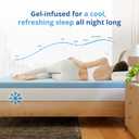 EGOHOME 3 Inch Queen Memory Foam Mattress Topper, Cooling Gel Infused & Pressure Relieving Pad in a Box, Dorm Room Essentials, CertiPUR Certified, Blue