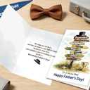 3 x Fathers Day Card Gift for Dad from Daughter Son Kids, Meaningful Direction Sign Design with Emotional Message, Double-Sided Premium Card for Father's Day Family Celebration & Love