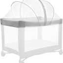 Mosquito Net for Pack N Play, Keep Cats Out, Netting Cover with 2-Way Zipper for Playpen, Foldable with Storage Bag, White