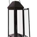 Black Metal Modern Candle Lantern 14"