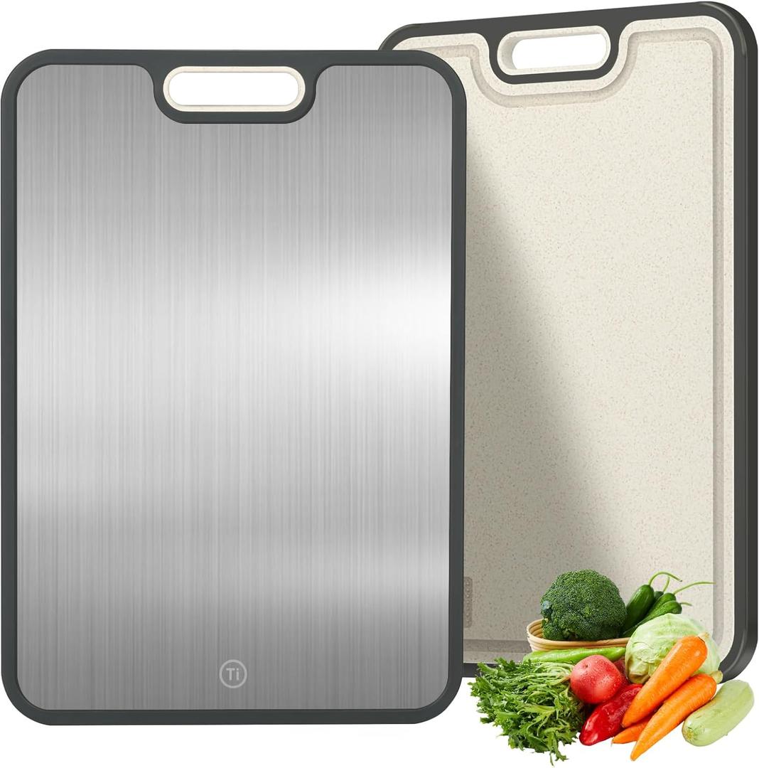 Titanium Cutting Board, Double Sided Titanium Cutting Boards for Kitchen, Dishwasher Safe Easy to Clean Large Size 15.2"10.4"