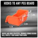 HORUSDY 150 PCS Pegboard Hooks Assortment Kit 15 Types Heavy Duty Pegboard Accessories with Bins Fits 1/8 & 1/4 Inch Pegboard Metal Hooks for Garage, Workshop, and Tool Organization