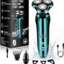 Electric Razor for Men,Mens Shavers Rotary,LED Display 100% Waterproof Cordless Razor, Wet/Dry Shaving,Electric Shaver for Men Includes Nose Hair Trimmer Beard Trimmer Travel Shaver