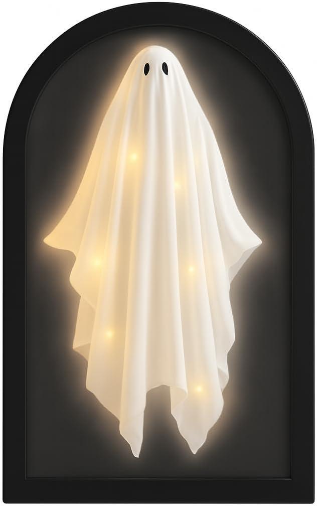 Halloween Hologram Haunted Ghost Mirror - Novelty Ghost Silhouette Decal for Mirror - Halloween Decorations Indoor Spooky Home Decor