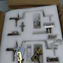 NeuType Double Door Lock Set, Double Door Handleset with Dummy, Door Handle Sets, Entry Door Handle Set with Single Cylinder Deadbolt and Door Levers, Easy to Install, Satin Nickel