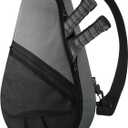 Cosmos Padel Racket Bag Pickleball Paddle Sling Backpack Padel Racquet Storage Bag, Padel (Paddel Tennis) Equipment Carrying Bag with Mesh Pocket for 2 Paddles Ball Water Bottle & Accessory (Gray)