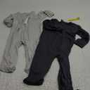 Aablexema Baby Footie Pajamas Zipper - Rayon from Bamboo Infant Footed Pjs with Mittens Sleepwear Jammies (6-12 Months, Light Grey and Black Grey)