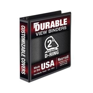 Samsill Durable 2 inch 3 Ring Binder, Made in USA, D Ring Binder, FSC 100% Recycled Chipboard, Black