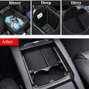 Jaronx Compatible with Tesla Model X/S Center Console Organizer, Armrest Storage Box+Cup Holder, for Tesla Model S/X Accessories 2016 2017 2018 2019 2020 2021