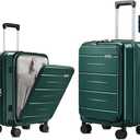 Carry On Luggage with Top Opening, Expandable with Front Pocket and USB Charging Port, Lightweight with Front Compartment Rolling Suitcases with Spinner Wheels, 22 x 14 x 9 inches