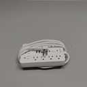 JouleLoom 6 FT Flat Plug Surge Protector Power Strip,11 Multiple AC Outlets with 6 USB Ports (2 USB C), 6 Feet Extension Cord, 1250W/10A, One Touch Switch Button, 17 in 1 Compact powerstrip-White