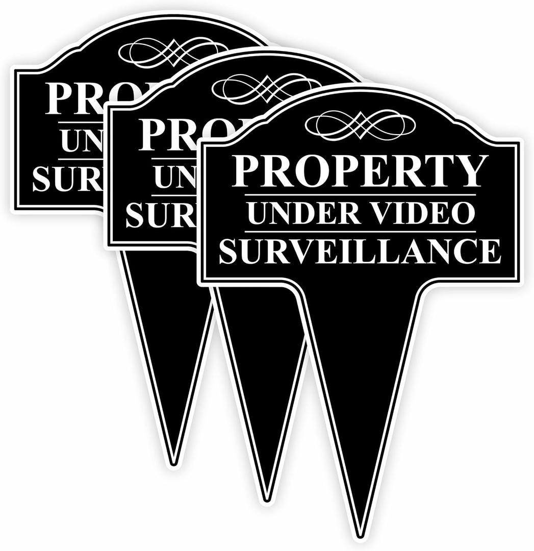 Property Under Video Surveillance Sign 10x14 Metal, 3-Pack