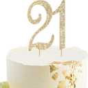 Gold 21st Birthday Cake Topper Rhinestones Cake Decorations