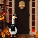 Porch Goose Outfit Black Angel Wings Princesess Queen Vintage Crystal Crown Fluffy Scarf Halloween 23 Goose Costume Feather Wings Arms Adjustable Dress Up for Garden Patio Yard Party Decoration