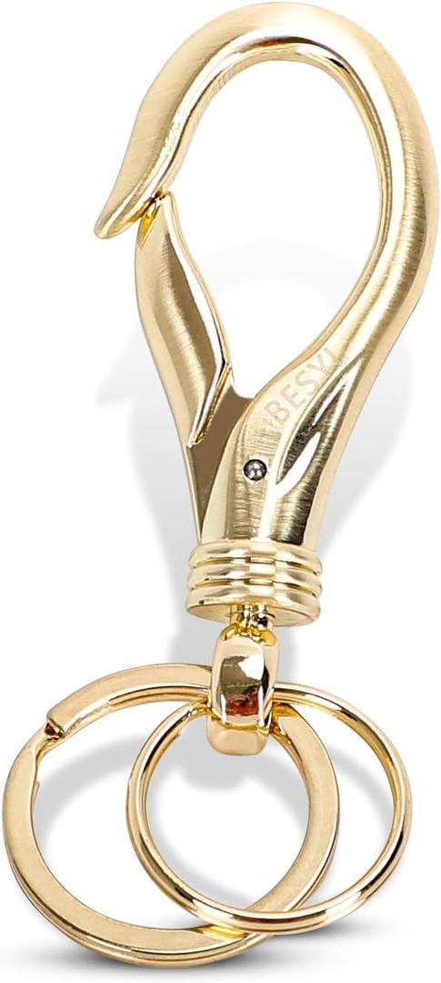 Commerce Keychain with 2 Key Rings, Office and School Heavy Duty Car Key Chain for men and women. (Gold)