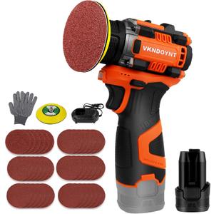 Brushless Small Sander with 36PCS Sandpapers, 2 Variable Speed Cordless Sander (0-500/0-3000 RPM), 3.0Ah Battery, Mini Compact Design Electric Sander for Wood, Metal, Paint Removal, and DIY Projects