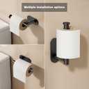 Voldra Toilet Paper Holder, Self Adhesive Toilet Paper Holder Wall Mount, SUS 304 Stainless Steel Toilet Tissue Roll Holder No Drilling for Bathroom Porta Papel de Baño (Matte Black, Classic)