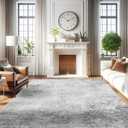 RUUGME Washable Abstract 8X10 Rug: Living Room Area Rugs Non-Slip Backing Neutral Stain Resistant Carpet for Bedroom Farmhouse Large Soft Indoor mats for Dining Room Office Entry 8X10 Grey (8' x 10')