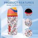 2 x Cute Sleeve for Owala Kids FreeSip 16oz, Neoprene Sweat-Wicking Material Insulated Cover Compatible with Owala Kids, Water Bottle Scratch Resistant Sleeve for Kids (Santa Claus)