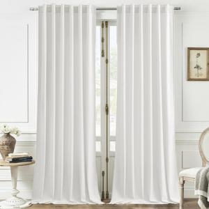 Timeper White Velvet Curtains 84 inches 2 Panels, Luxury Curtains for Bedroom Living Room Holiday Decor Super Soft Window Drapes,Back Tab & Rod Pocket,W52 x L84 inches