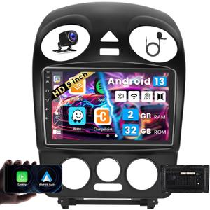 Roinvou 2+32G Android Car Stereo for Volkswagen VW Beetle 2004-2010, 9" Touchscreen in-Dash GPS Navigation with Wireless CarPlay Android Auto Mirror Link WiFi Bluetooth FM RDS Radio Backup Camera