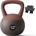 Soft Kettlebell - Cushioned Impact-Resistant Base and Anti-Slip, Kettle bell Anti-Slip Grip Weight for Home Workouts, Safe Strength Training Kettlebells Sets for Women & Men, With Non-slip Gloves (Black-Pink)