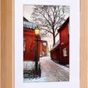 5x7 inch Natural Wood Picture Frame, Natural Beech Wooden Frame, Display Pictures 3.5x5 with Mat or 5x7 Without Mat, for Tabletop Display Home Decor Wood Photo Frames