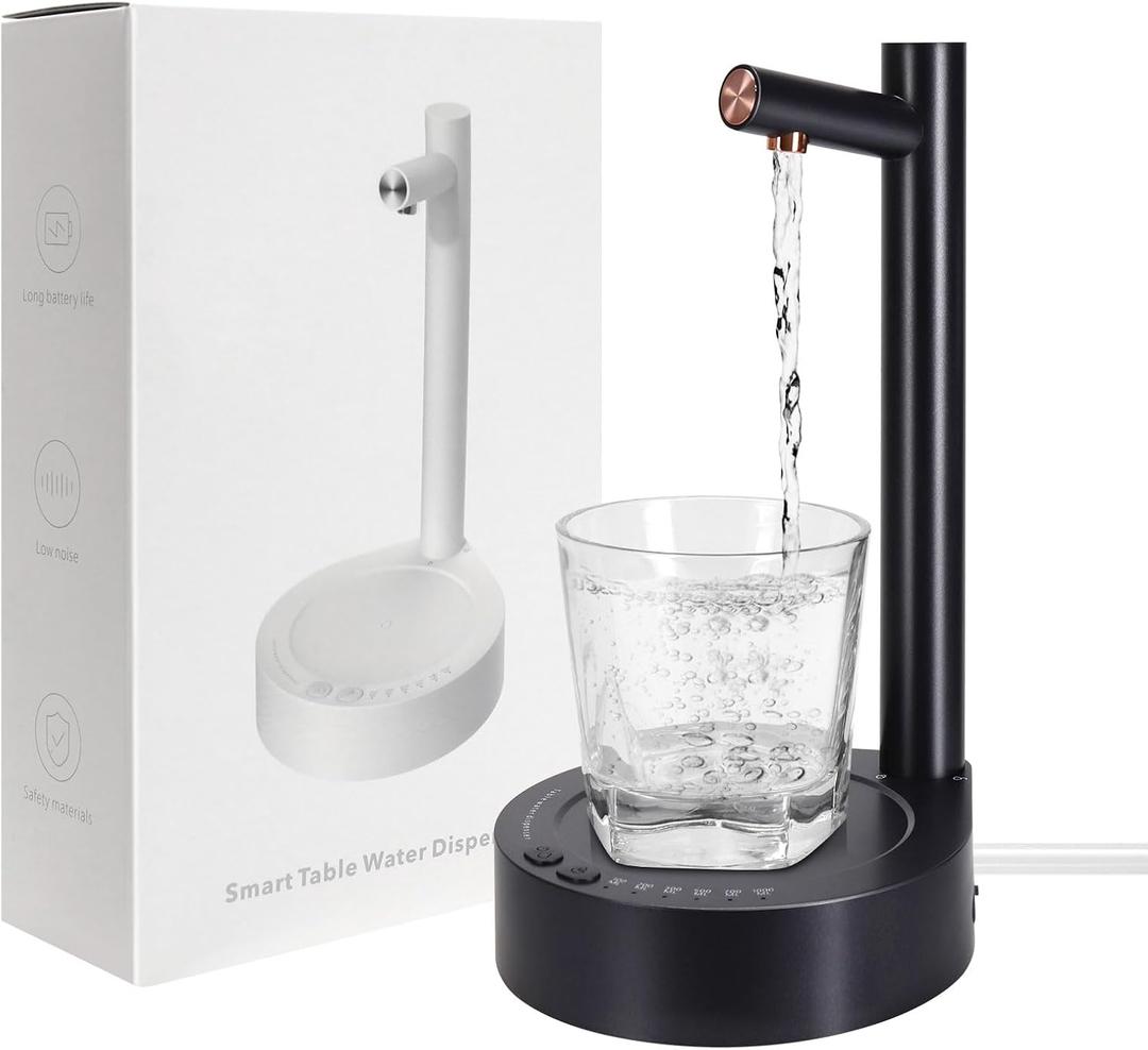 Water Dispenser for 5 Gallon Bottle - 7 Level Desktop Water Dispensers, Portable Smart Water Pump Dispenser with USB Charging for Home, Office, Camping, Travel(Navy Blue)