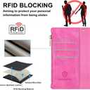 Antsturdy for Samsung Galaxy S8 Wallet Case with Card Holder Women Men,Galaxy S8 Phone Case RFID Blocking PU Leather Flip Shockproof Cover Wrist Strap Zipper Credit Card Slots,Hot Pink