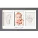 Baby Hand and Footprint Kit - Clay Handprint Keepsake Frame, Newborn Nursery Picture Frame, Personalized New Mom Gifts for Baby Shower & Registry (Gunmetal Gray) 