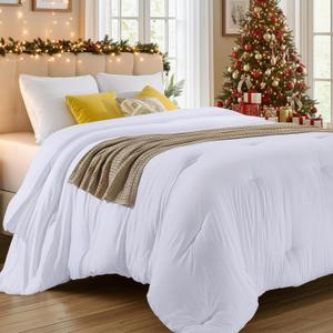 Utopia Bedding Comforters Queen Size, All Season Duvet Insert, Down Alternative Queen Comforter with Corner Tabs, Machine Washable Bed Comforter 88 x 88 Inches (White) (Queen (Pack of 1))