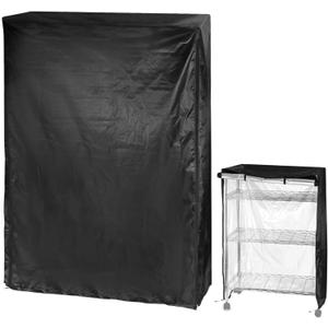 QWORK Storage Shelving Unit Cover, Wire Rack Cover for Shelf 48"x18"x72", 210D Oxford Cloth, Keeps Rack Clean, for Home, Office, Storage, Garage, Black