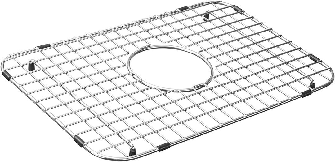 Serene Valley Sink Bottom Grid 19" x 12-1/2", Centered Drain with Corner Radius 1-1/2", NDG1912C, Medium