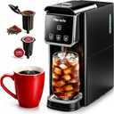 Horavie Single Serve Coffee Maker, Hot & Iced Coffee Maker for K-Pod and Grounds, Strong Brew Setting, 6-12 oz Brew Sizes One Cup Coffee Machine, Black