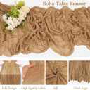 10 Pack Nude Cheesecloth Table Runner 10FT Boho Gauze Fabric Table Runner Vintage Rustic Sheer Runners for Wedding Party Bridal Baby Shower Long Table Decorations