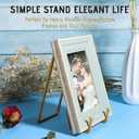 Mixweer Plate Stands for Display 18 Pack 6 Inch Plate Holder Display Stands Picture Frame Stand Holder Metal Frame Holder Stand for Decorative Plate, Book, Photo, Easel, Platter, Tabletop Art (Gold)