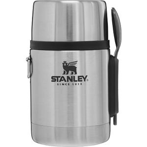 STANLEY Classic Food Jar and Spork 18 oz | Vacuum Insulated Food Container | Wide Mouth Screw On Lid | Packable for Travel | Stainless Steel with Leakproof Lid | BPA-Free | Stainless Steel