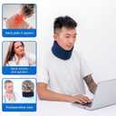 Neck Braces for Neck Pain and Support High-Density Comfort Cervical Collar for Vertebrae Stable and Aligned, Relieve Injury Spine Pressure Neck Brace for Women & Men Sleeping, Working, Posture (Blue, Large Plus)