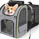 Pecute Pet Carrier Backpack, Large Cat Carrier Backpack, Expandable Cat Backpack with Breathable Mesh for Medium Large Cats, and Small Dogs, Dog Backpack Carrier for Travel Hiking (Grey)