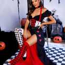 Queen of Hearts Costume Women Halloween Costume Woman 2025 Alice in Wonderland Outfits Fancy Cosplay Dress for Adult