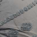 Bedsure Tufted Boho Comforter Set Queen Size - Dusty Blue Boho Bed Set, GentleSoft 3 Pieces Farmhouse Shabby Chic Embroidery Bedding, Gifts for Woman, Soft Jacquard Queen Comforter for All Seasons